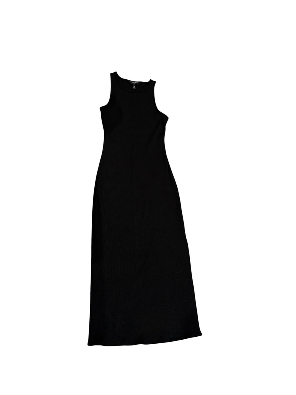 WHBM Forme Rib Sleeveless Midi Dress in Black - Picture 2 of 10